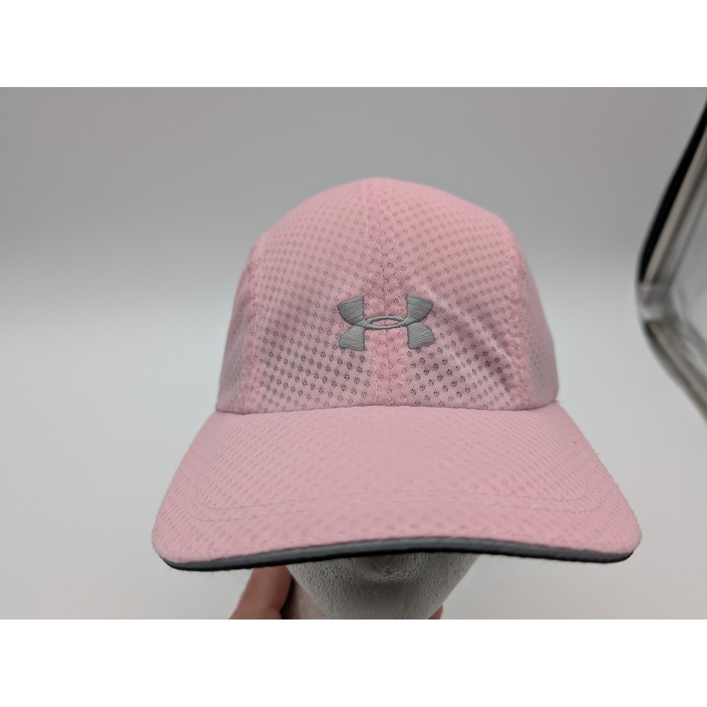 Under Armour Womens Pink Mesh Running Hat Reflective Adjustable Baseball Cap